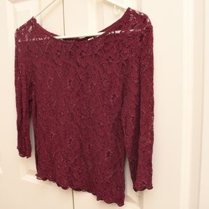 Maroon Lace Top